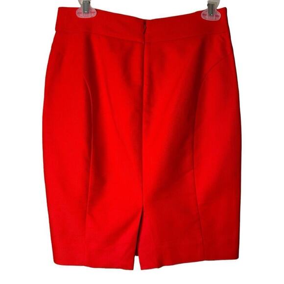 J. Crew Skirt Womens Size 0 Coral Red The Pencil Cotton Career Work Separates - Picture 3 of 5